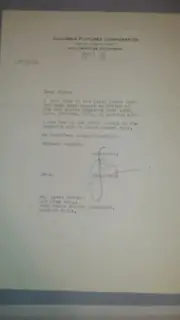 JERRY WALD Signed letter to Jim Murray 1954 Colombia Pictures