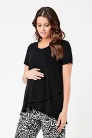 Short Sleeve Nursing Maternity Tee--RLS-S6244