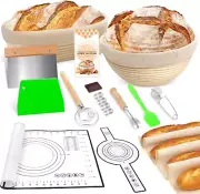 Large Sourdough Bread Baking Supplies, 10 Inch round &12 Oval Banneton Bread Pro