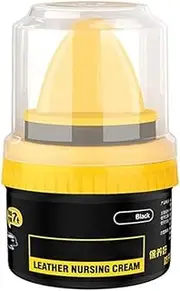 [MELUDI] Leather Shoe Polish Cream | Leather Repair Liquid Shoe Shine, Natural Cream Leather Shoe Polish, Protects Leather from Scuffs and Scratches, Shoe Care Shoe Cream with Sponge Applicator (Black),