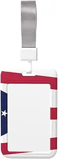 Ohio State Flag Print Unisex Badge Holder with Lanyard ID Card Holders for Badges,Compact Lightweight