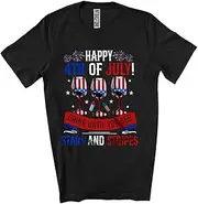 [Generic] Drinking Until I See Stripes and Stars; Amusing 4th of July Drunker Three Wine Glasses; Patriotic Unisex T-Shirt