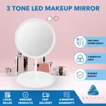 LED MAKEUP MIRROR TOUCH SCREEN 3 TONE LED LIGHT RECHARGEABLE