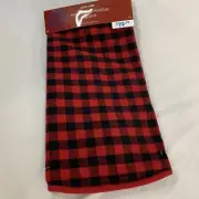 Christmas Tree Skirt 48inch Flannel Buffalo Check Plaid Red Black Farmhouse Cozy