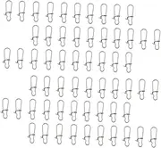 GANAZONO 100Pcs Fishing Snap Clasp Hooked Snap Connectors for Quick Lure Changes Durable Fishing Gear for Anglers Solid Lock Design for Enhanced Performance
