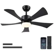 42 inch Ceiling Fans with Lights, Modern Black Ceiling Fan with Remote Contro...