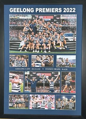 2022 AFL GEELONG CATS PREMIERS MEMORABILIA PICTURE FRAME