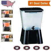 Stylish Black and Clear 3-Gallon Beverage Server with Measuring Gradations