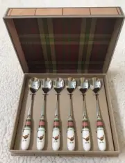 Spode Glen Lodge Pheasant 6 Tea Spoons 15cm/6" Pheasant New In Box