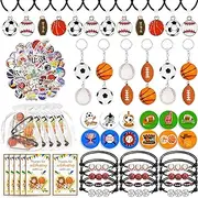 122 PCS Sports Club Party Favors - Basketball, Baseball, Football, Soccer Tags & Goodie Bags for Kid Birthday Party & Baby Shower (Style 01)