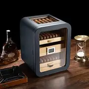 [ZyKnaurral] Cigar Humidor Cabinet for 110 Cigars with Spanish Cedar Lining, Digital Hygrometer, Humidifier, 3 Large Capacity Drawers, Cigar Lovers,C