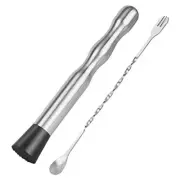 Stainless Steel Muddler and Mixing Bar Spoon for Cocktail Home Bar Tool Set