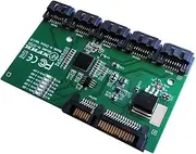SATA 3.0 Expansion Card Converter, 1 to 5 Port SATA Multiplier Riser, 6Gbps HDD/SSD Hard Drive Accessory