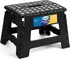 Korpai 9" Folding Step Stool for Adults and Kids Holds up to 300 Lbs ,Non-Slip F