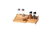 Gourmet Kitchen 3 Tiers Spice Rack Expandable - Natural Brown
