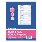Adams TOPS 3-Part Hardbound Receipt Book 7 x 2 3/4 Carbonless 200 Sets/Book