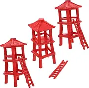 Homoyoyo 3Pcs Tower Model Realistic Scenery for Sand Table Decoration Observation Tower Design Durable Appearance for Play for Miniature