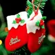 五彩聖誕紅小襪子靴子禮物襪裝飾 聖誕樹掛飾【BlueCat】【XM0183】