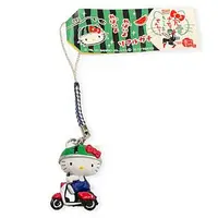 在飛比找Yahoo!奇摩拍賣優惠-凱蒂貓Hello Kitty 西瓜皮安全帽吊飾 鑰匙圈 現貨