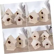 4pcs Wooden Bird Nest DIY Ornaments Heart Shape Double Layer Single Layer Designs for Home Decor Party Decoration Durable Wood Crafting