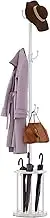 WeGXY Coat Rack Freestanding, Coat Rack Stand with Umbrella Holder, Coat Tree, Coat Hanger Stand with 12 Hooks for Clothes Bag Hats, Used in Bedroom, Office, Living Room and Entryway-White
