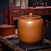Rice Bucket Storage Jar, Rice Ceramic Container Classic, Airtight Ceramic Rice Bin With Lid, Kitchen Grain Dispenser, Rice Bucket Handcrafted(25kg/55lbs)