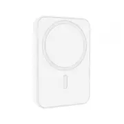 Laser 5000mAh Magnetic Wireless/USB-C Power Bank Charger For Apple/Android White