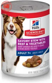 Adult 7+ Savory Stew with Beef and Vegetables Senior Canned Dog Food, 363G, 12 P