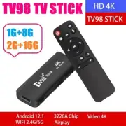 TV98 TV STICK Android12.1 2.4G 5G WiFi Android Smart TV BOX 4K 60Fps Set4071