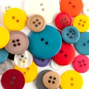 Random Assorted Primary Color Vintage Acrylic Buttons (~100pc)