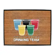 Alcohol Scottish Drinking Team Glasses - Funny Novelty Doormat Man Cave Floor mat