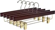 Quality Hangers Wooden Pants Hangers - 100-Pack Swivel Hook Cloth Hanger Set ...