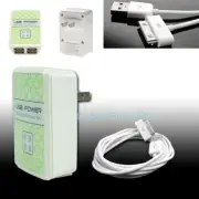 20X 4 USB PORTS HOME WALL ADAPTER+6FT CABLE POWER CHARGER WHITE GALAXY TAB NOTE