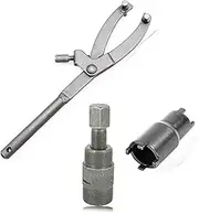 QISF 3Pcs Spanner Wrench Magneto Fly Wheel Clutch Hub Adjustable Tool + 24mm & 27mm and 20mm & 24mm Clutch Lock Nut Spanner Repair Tools for Motorcycle ATV Scooter Dirt Bike Go Kart