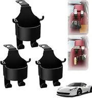 Multifunctional Hook for Car Seat Back,2 in 1 Car Hook ＆ Backseat Cup Holder,Car Seat Headrest Cup Holder with Hooks,Multifunctional Seat Cup Holder Hook for Car,Back Seat Cup Holder (3Pcs)