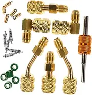 TOGEVAL 1Set Mini Split Adapter Kit for Air Conditioning Refrigeration Systems Conversion Tool Set with Valve Core Remover and Wrench Fit for Hvac Applications