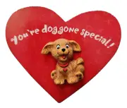 Hallmark PIN Valentines Vintage DOG Cocker SPANIEL w Heart 1990s Brooch NEW* NT