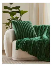 [Dreamaker] Chunky Embossed Fleece Cushion 50 x 50cm in Emerald Green