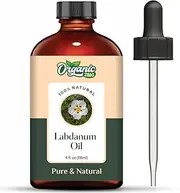 Organic Zing Labdanum (Cistus ladanifer) Oil | Pure & Natural Essential Oil for Skincare, Aroma & Diffusers - 118ml/3.99fl oz