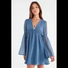 Urban Outfitters Lucca Couture Empire Waist Bell-Sleeve Dress