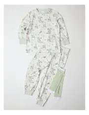 Peter Rabbit Eating Carrot Printed Pyjama With Pair of Socks in Cream