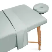 3pc Flannel Massage Table Sheet Set - Facial Bed Covers - Seafoam