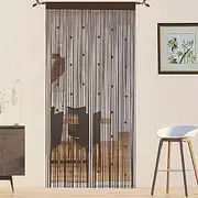 QiBoYuYe Beaded Door Curtain Fly Screen for Doors Window String Curtains Room Dividers Doorways Panel Living Bedroom Closet Drapes (coffee, 90x245cm)