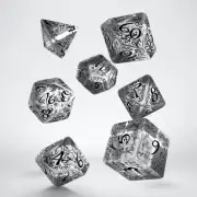 QWSSELV10 Q-Workshop Elvish Dice Set Transparent/Black (7)