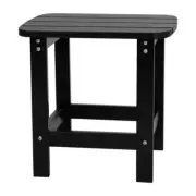 TAYLOR + LOGAN Outdoor Side Table Black Rectangle Resin Portable Rust Resistant