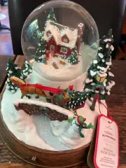 Hallmark Christmas In Evergreen Musical Snow Globe Blower Lights Up Rare VIDEO