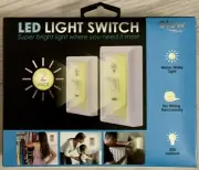 Glow Wireless LED Anywhere Light Switches 2 Pack Magnetic Night Light - Sealed