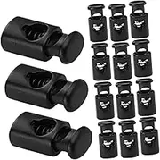 TEHAUX Elastic Cord Adjuster 50pcs Shoelace Cord Locks Single Hole Spring Toggle Secure for Bags Shoes