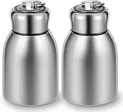 2 Pcs Mini Stainless Steel Water Bottle 10oz Insulated Water Bottle Leakproof Travel Mug for Home School Office Camping