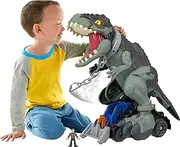 Imaginext Fisher-Price Jurassic World Dominion Giga Dinosaur Toy, 16 x 29 in, with Lights Sounds and Owen Grady Figure, Mega Stomp & Rumble Giga Dino
